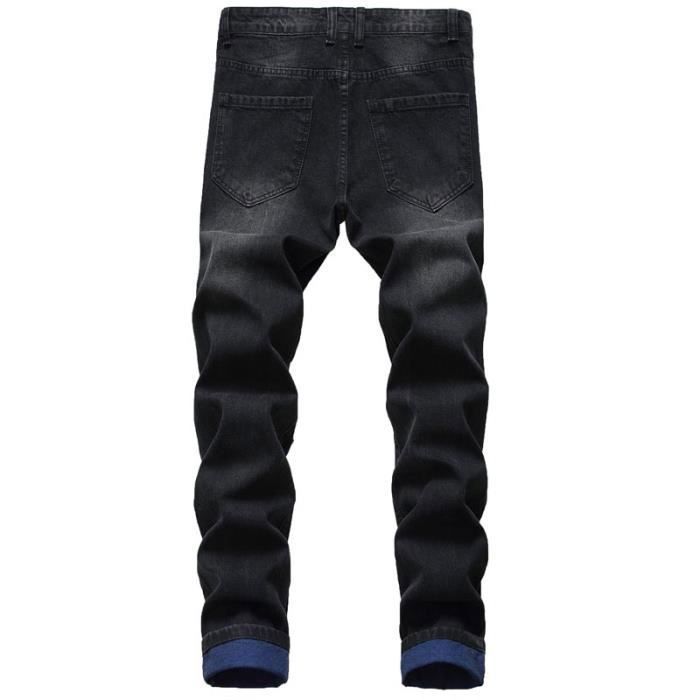 Pantalon noir déchiré homme shop