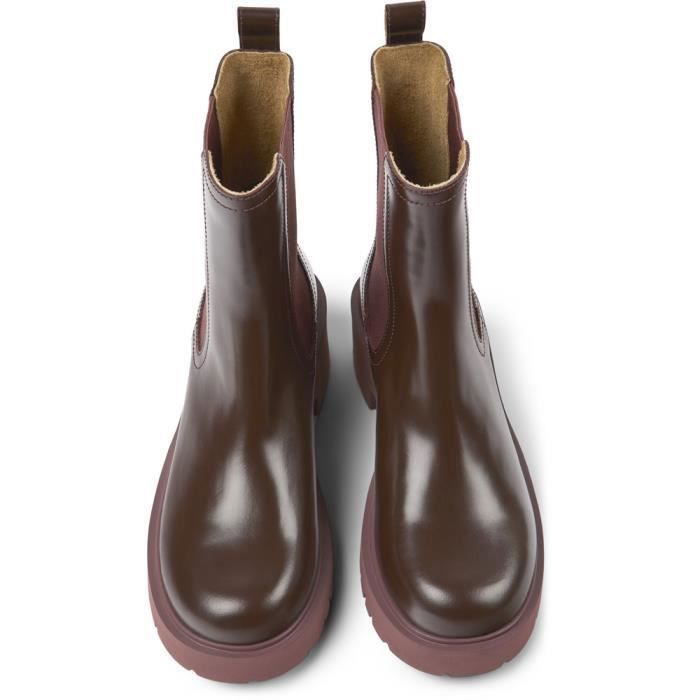 Bottines Femme - Right Nina bordeaux en cuir Camper | 3 SUISSES