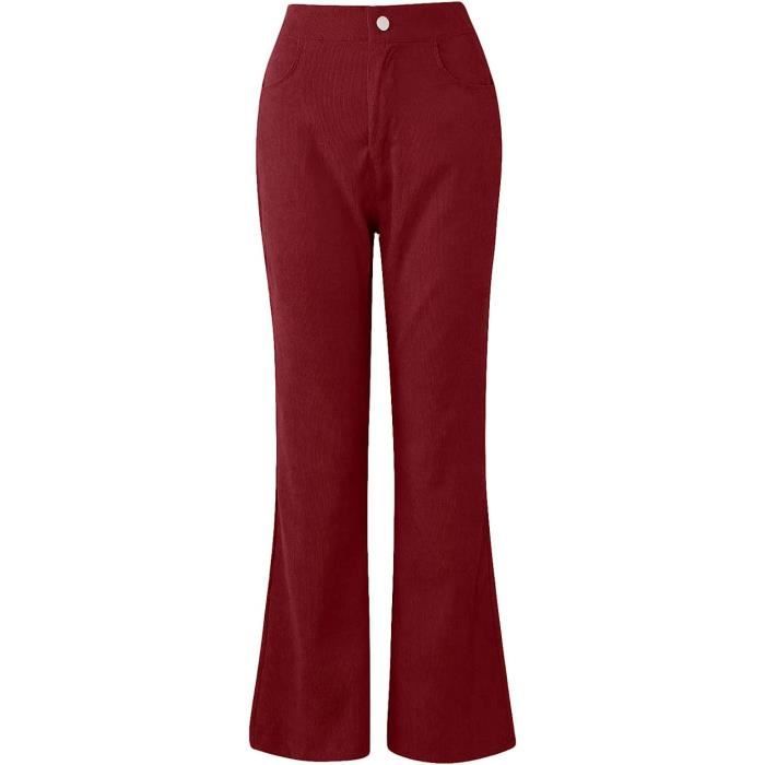 Pantalon Large Femme En Velours | Taille élastique évasée | Velours Doux Polyester-élasthanne | Coupe Palazzo Confort
