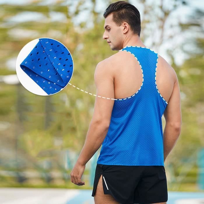 Débardeur de sport homme en maille Musculation Maillot de Corps Fitness Eté