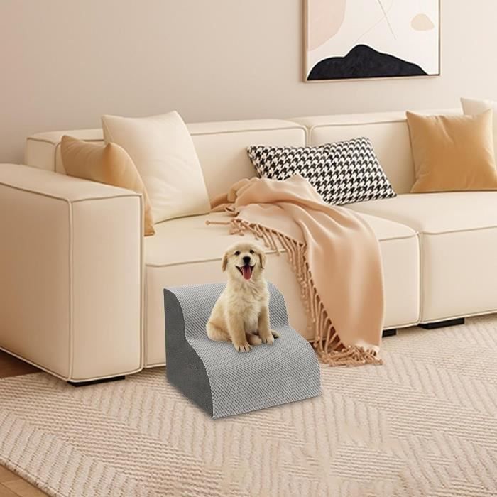 Rampe pour chien - Escalier pour chiens de petite taille et de grande taille - Pour lit et canapé - Bois de bouleau - 5 couleurs élégantes - Plateforme d'atterrissage se connecte
