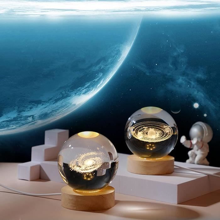 Led Boule Cristal Lampe, 3D Créatif Ciel Étoilé Veilleuse Boule Cristal,  Avec Ornements Astronaute Résine, Socle Lumineux Bo[H8401] - Cdiscount  Puériculture & Eveil bébé