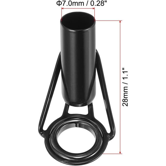 8.5Mm Pêche Canne Pointe Réparation Trousse, 8Pcs Inox Acier Mât Anneau