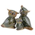 1 Set Ceramic Craft Owl Ornement Céramique unique Décor Chouette statue - statuette objet de decoration - bibelot-2