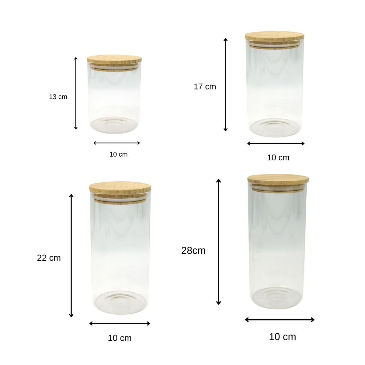 Boite en verre carré avec couvercle en bambou - 800 ml - N2J