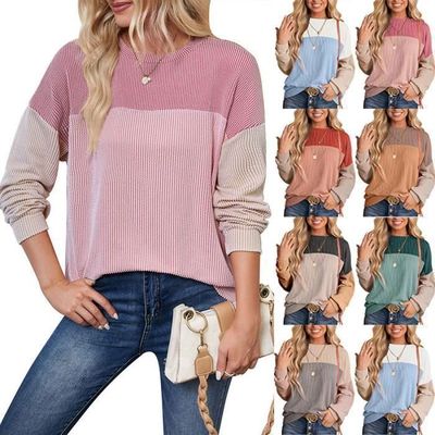 Pull Femme Col Rond Manches Longues – Tricot Doux Et Élégant Automne/Hiver – Pull Oversize Confortable Et Chic