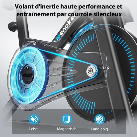 Vélo D’appartement Superun à Résistance Magnétique – Écran LCD, Application, Siège Réglable, 136 Kg De Capacité