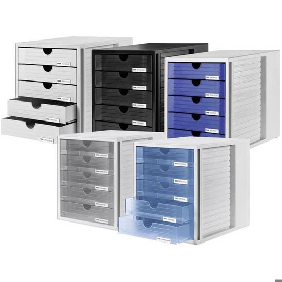 HAN Module à Tiroirs CONTUR 10 Tiroirs - Système Classement Modulaire Gris Clair/Foncé, Documents A4 B4