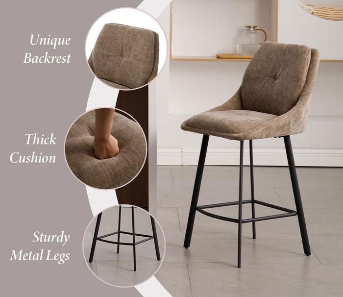 Lot de 2 tabourets de bar design avec repose-pied structure métal et Lot de 2 tabourets de bar design avec repose-pied structure métal et