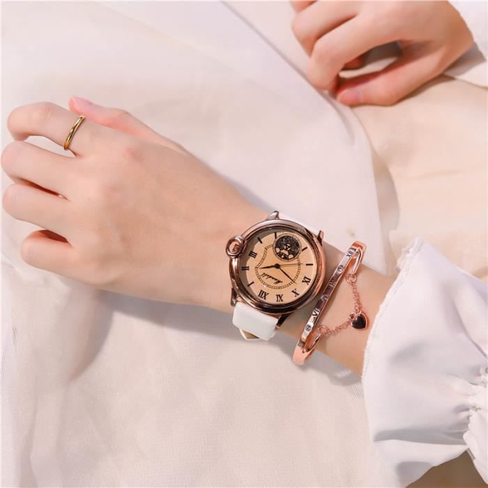 Montre femme Cadran chiffres romains mode tendance simple