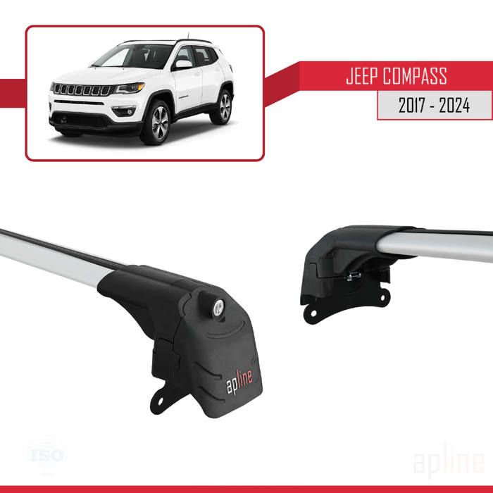 Barres De Toit Aluminium FLY Pour Jeep Cherokee 5 (KL) 2014-2023 - Gris - 2 Barres