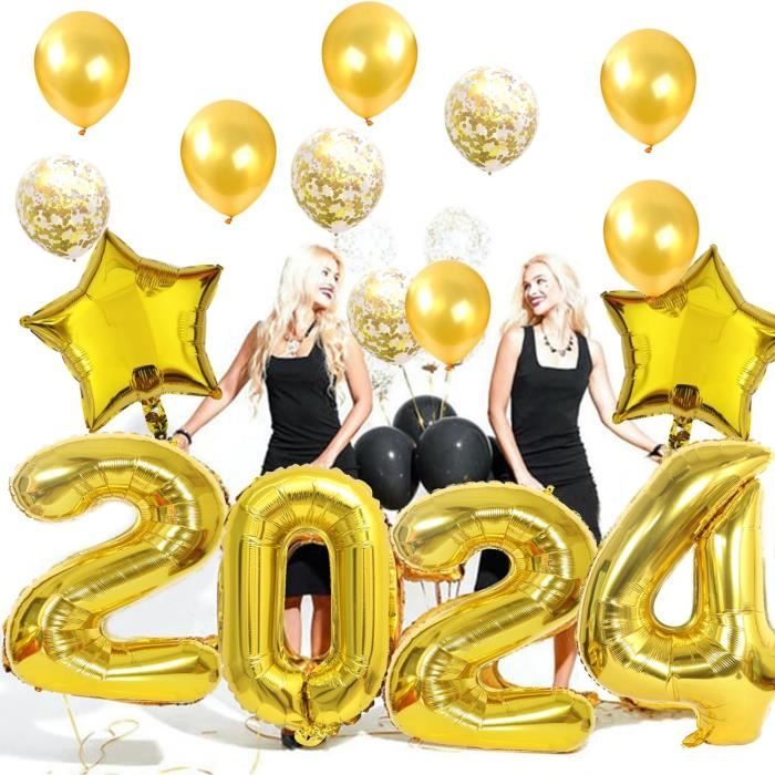 Ballons 2024 Décorations de fête du Nouvel An Ballons numérotés du  réveillon du Nouvel An Ballon dor Décor du Nouvel An 2024 Toile de fond  pour photos -  France