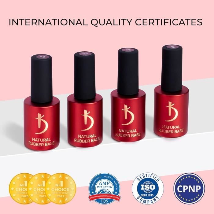 Kodi Professional Gel De Base En Caoutchouc - 12 Ml - Vernis à Ongles LED/UV - Produits Originaux - Pour Une Couche D'ongles Longue Durée - Facile à Utiliser, Non Toxique Et
