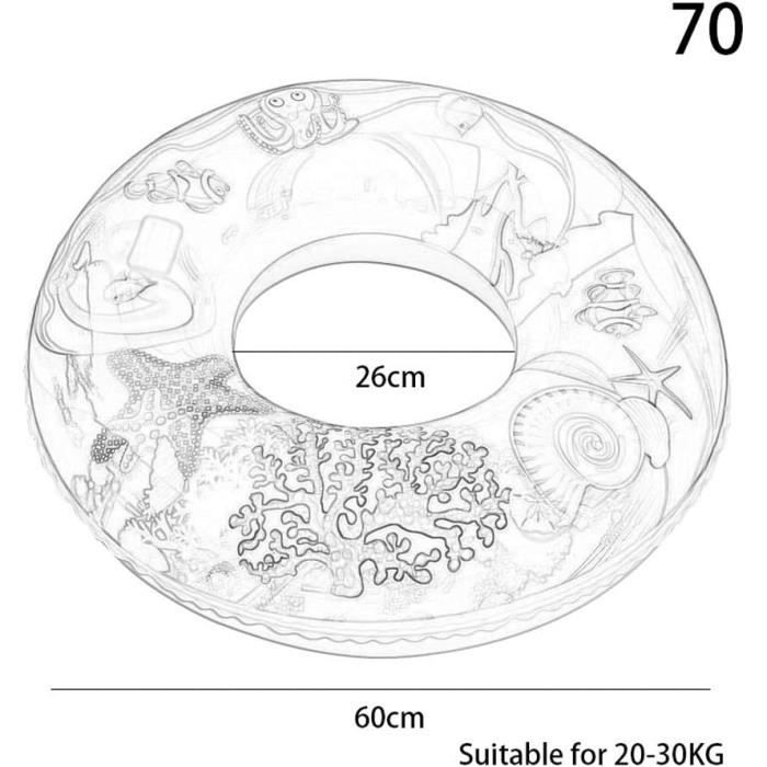 Anneau De Natation Gonflable En PVC - Flotteur Forme Allongée Bleu, 90x30cm, Pour Piscine Et Plage