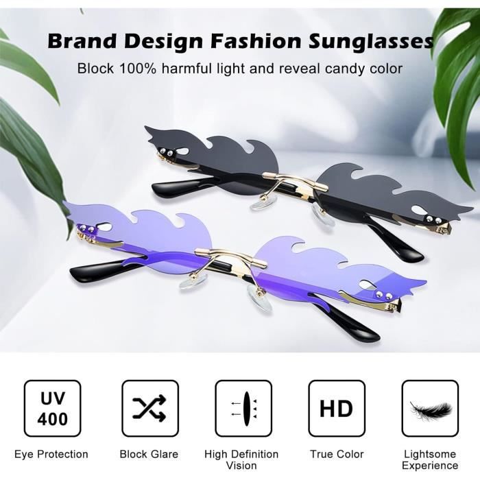 Lunettes De Soleil Pif Wear Slim 7 - Verres Noir Doré Sans Monture - Style Rétro Unisexe