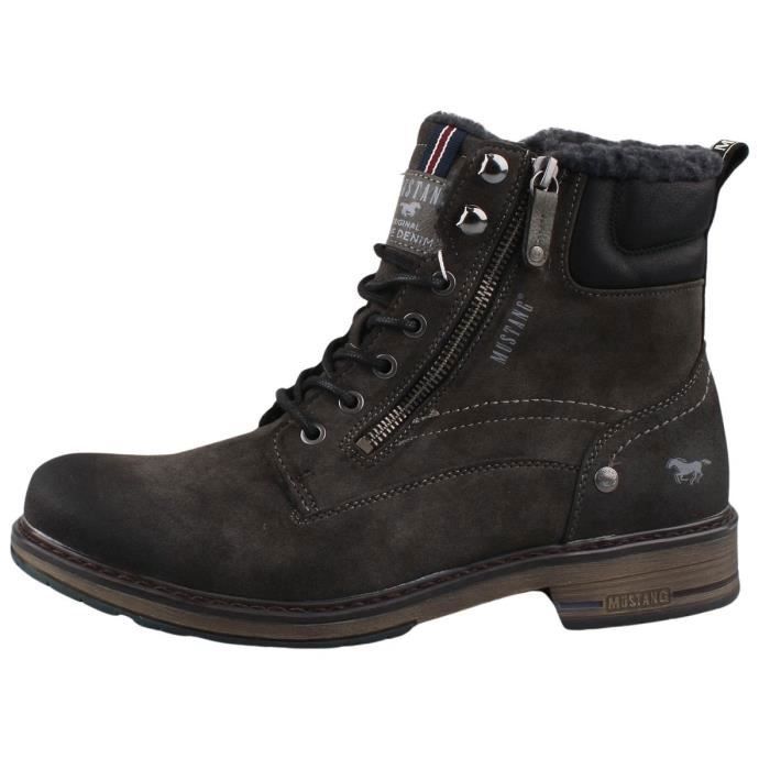 Bottes d hiver Mustang pour homme Gris Tige basse Fermeture