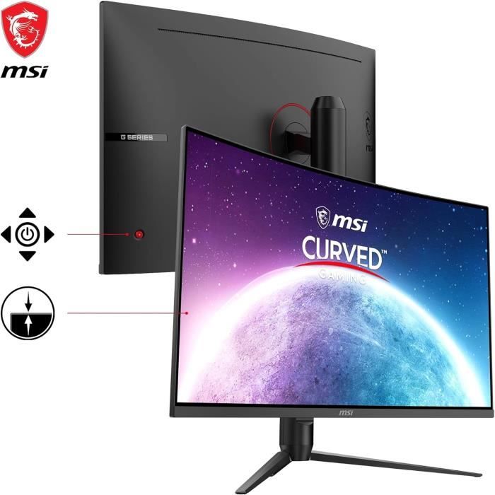 MSI MAG 325CQF Écran Gaming 32" Incurvé WQHD - 180 Hz, 0,5 Ms, 1000R - Parfait Pour Les FPS Et Jeux Immersifs