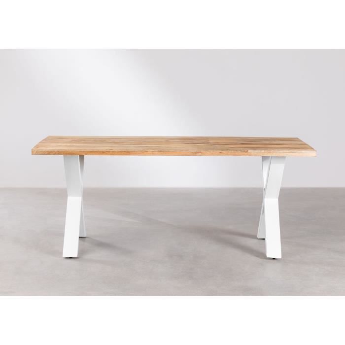 Table à Manger Rectangulaire en Manguier (190x90 cm) Style Mohsit