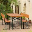 Table pliable et 2x bancs avec dossier Salon jardin meuble terrasse-3
