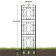 Treillis Jardin Extérieur pour Plante Grimpante - UNHO - 182x50cm - Fer Forgé - Noir-3
