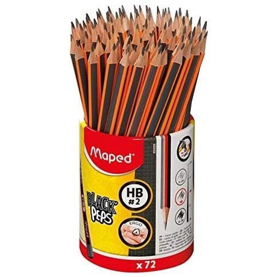 Alpexe France - 359027 Maped - 6 Crayons Graphite Black'Peps Harry Potter  HB Embout Gomme - Crayons a Papier Harry Potter - Lot de 6 Crayons dessin