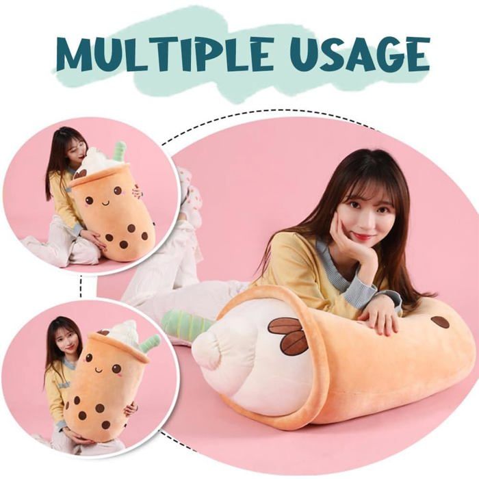 Coussin Peluche Bubble Tea – 25 Cm, Forme De Tasse De Thé, Super Doux, Rembourrage Coton, Pour Cadeau, Décoration Chambre