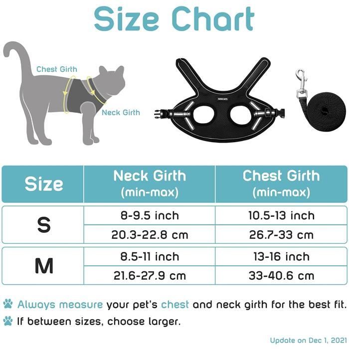 AOKCATS Harnais pour Chat petit Chien avec Laisse Gilet confortable reglable facile a mettre et reflechissant Taille S Jaune Cdiscount