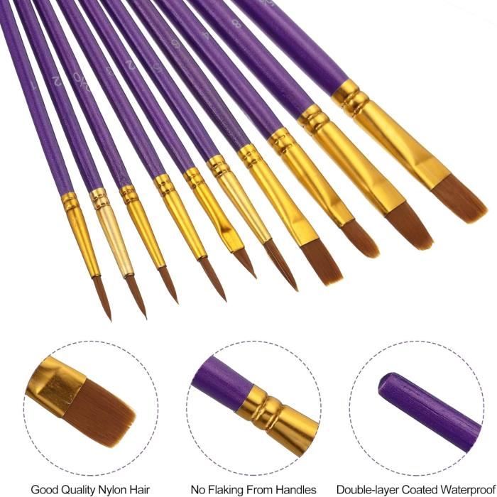 Ensemble Pinceaux Peinture Professionnels 6 Pièces - Détail Pour Acrylique, Huile, Aquarelle Et Nail Art Ensemble Pinceaux Peinture Professionnels 6 Pièces - Détail Pour Acrylique, Huile, Aquarelle Et Nail Art