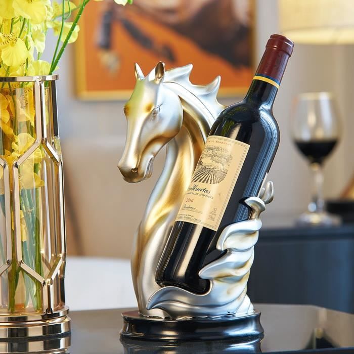 Statue deco,Support de bouteilles de vin en forme de cheval, décoration  nordique pour la maison - Type Blue