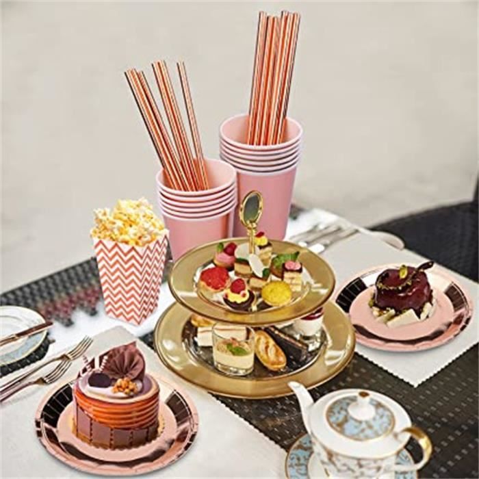 Set De Vaisselle Jetable Flamant Rose - 52 Pièces Pour 16 Personnes | Assiettes, Gobelets, Serviettes | Fête Anniversaire Enfant - 10