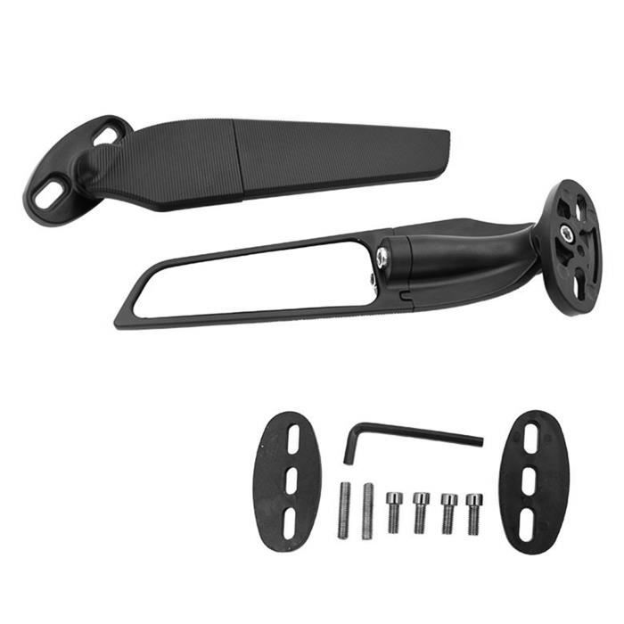 Rétroviseurs Moto BMW S1000RR (2009-2018) - Aluminium CNC, Réglables En Aile De Vent - Noirs Anti-éblouissement