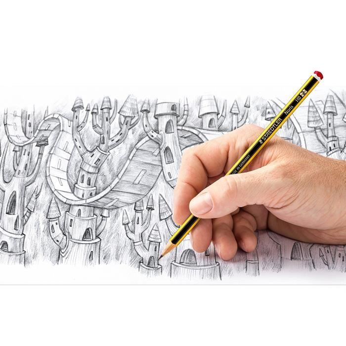 12 Crayons Graphite Staedtler Noris HB - Résistants Et Faciles à Tailler - Made In Germany