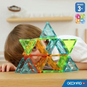 50 Pièces Tuiles Magnétiques Enfant Voyage, Jeu De Construction Magnétique, Mini Magnetic Tiles Voyage Avec Boîte Métallique, Jeux