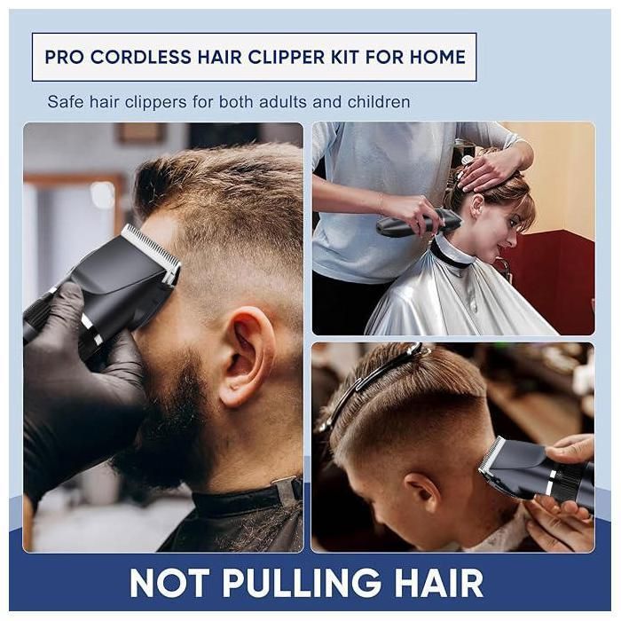 Tondeuse à Cheveux Professionnelle – IPX7 étanche – Écran LCD, Recharge USB – Sans Fil, Pour Hommes