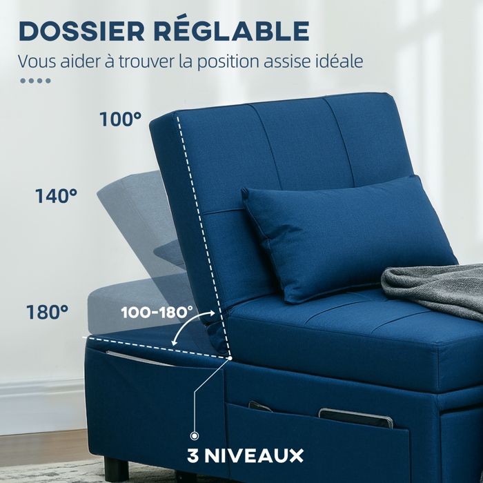 HOMCOM Fauteuil De Salon Pivotant En Tissu Aspect Velours Dossier