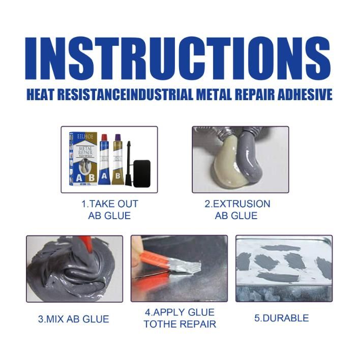 Soudure à Froid Miioto – Colle Métal Extra Forte Pour Aluminium, Acier, Inox