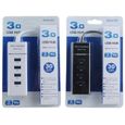 4-Port Hub USB 3.0 High Speed Ports Pour Ordinateur, Pc, Tablette (Noir)-0