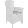 Dmora Fauteuil modulable effet rotin, Made in Italy, 60 x 58 x 89 cm, couleur blanc-0