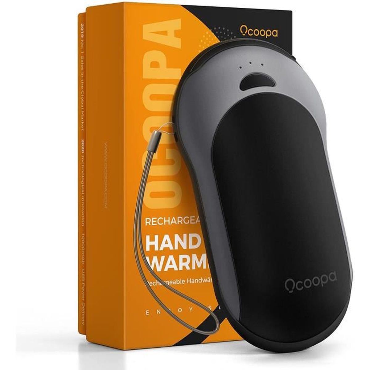 OCOOPA Chauffe-Mains Rechargeable 10000mAh - IP56 Étanche - Banque Alimentation + Lampe - Pour Outdoor