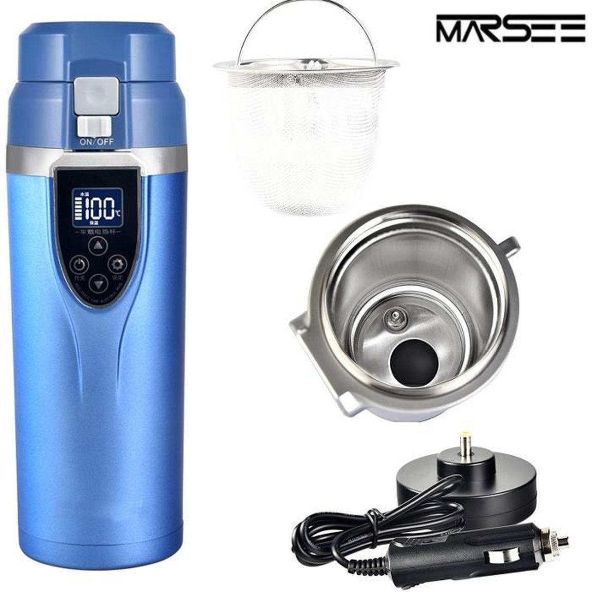 Tasse Chauffante 12V/24V Pour Voiture - écran LCD - Bouilloire électrique De Voyage - Neuve