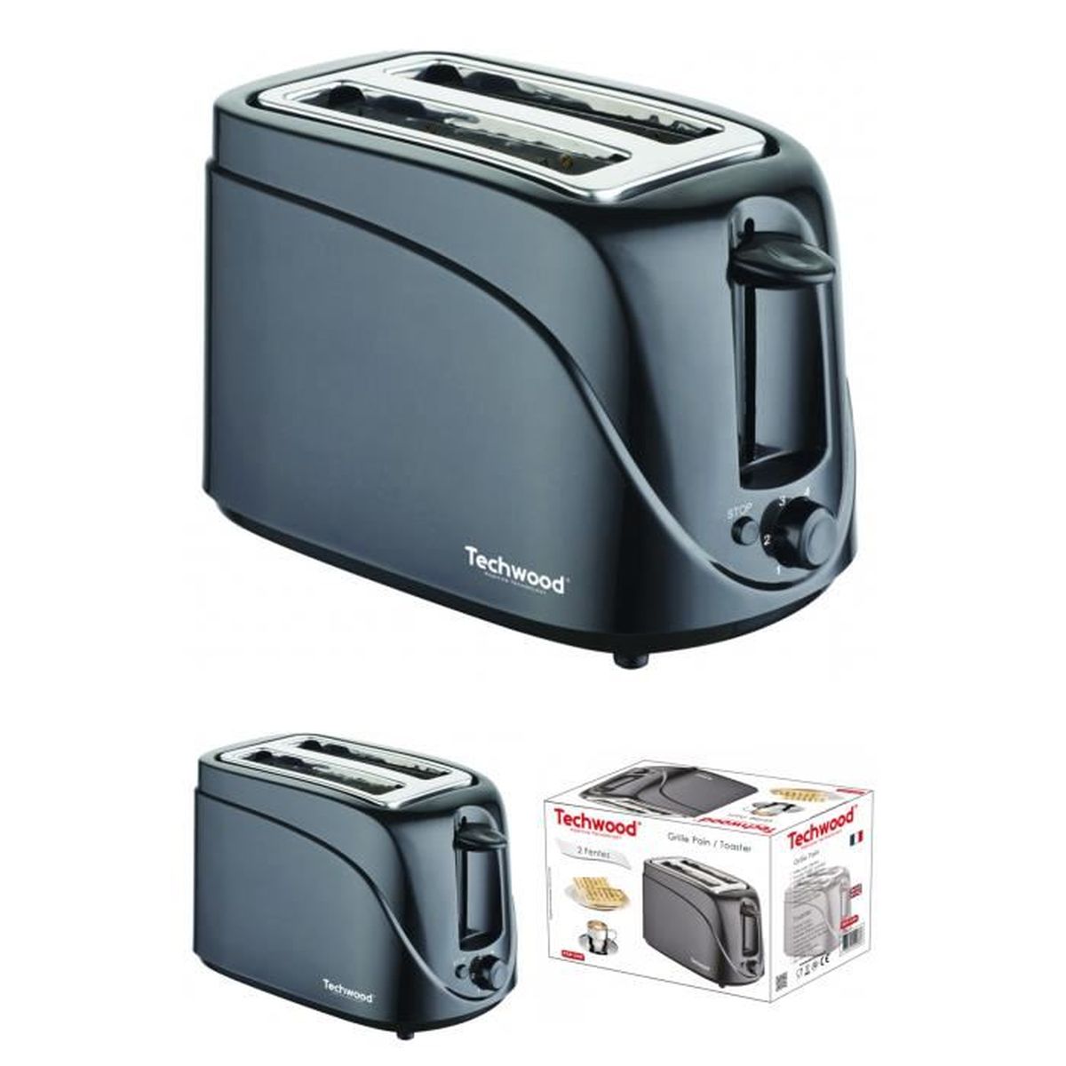Comparer les prix : Moulinex Grille-pain 2 fentes extra-larges, Bouton