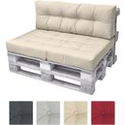 BEAUTISSU HOME STYLE Beautissu ECO Elements Coussin de dossier pour Canapé en Palette 120x40x10-20cm - Nature - Extérieur Euro Palette