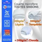 BLEU CALIN Couette toutes saisons microfibre 220 x 240 cm pour lit 2 places 140 x 190 cm à 160 x 200 cm
