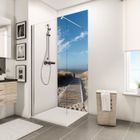 Panneau mural Décodesign Photo, 90x210 cm, revêtement mural décoratif motif ponton du mer du nord, pour douche, Schulte