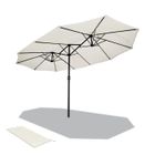 VOUNOT® Parasol de Jardin Double en Aluminium 460x270cm Beige - UV protection 30+