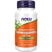 Ashwagandha 450mg 90 caps Sans saveur Now Foods Pack Nutrition Sportive