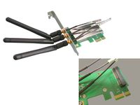 Adaptateur mini PCI EXPRESS vers PCI EXPRESS, pour monter une carte MiniPCIe sur un port PCIe, avec antennes pour utilisation avec