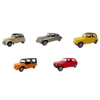 Lot de 5 voitures miniatures - WEL02 - RENAULT CITROEN R4 R5 2CV DS MEHARI