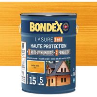 Lasure 2 en 1 Haute protection - Chêne doré satin - BONDEX - 5 L