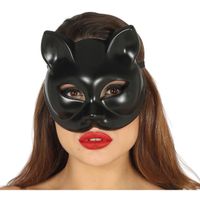Fiestas Guirca masque de visage Dames chat noir 17 cm noir